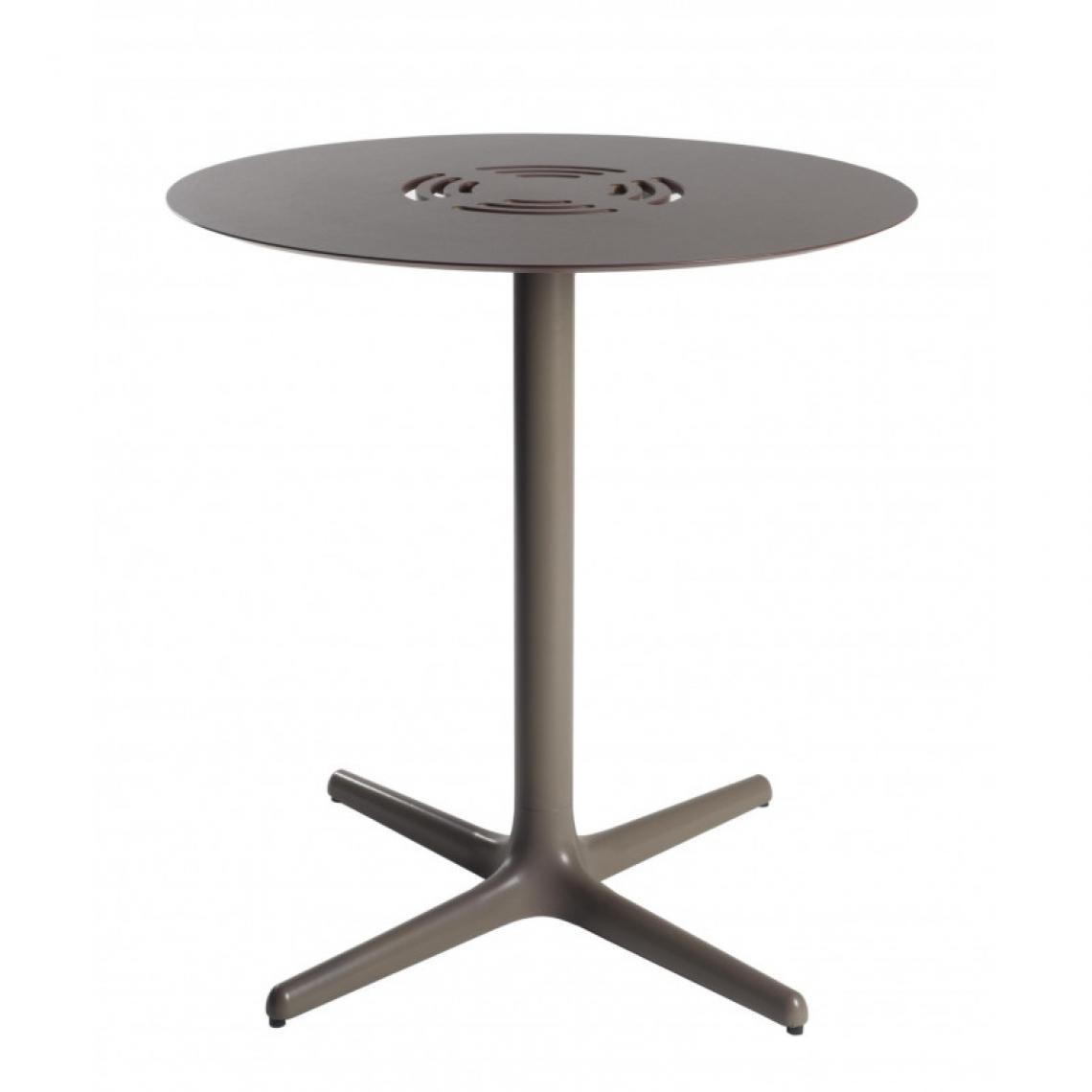 Resol - Table Toledo Aire 70x70 - RESOL - ChocolatAluminium, Aluminium laqué, Phénolique Compact - Tables à manger
