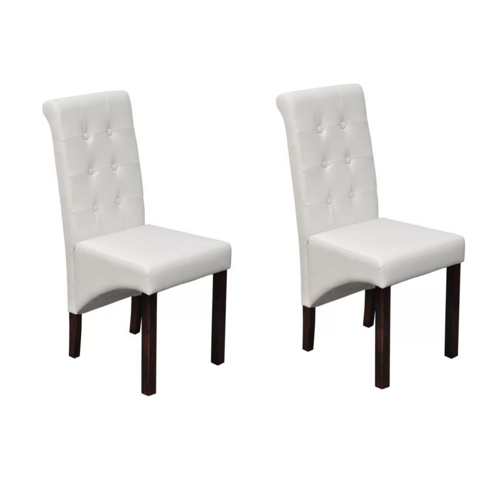 Vidaxl - Chaise de salle à manger 2 pcs Cuir artificiel Blanc - 60624 | Blanc - Chaises