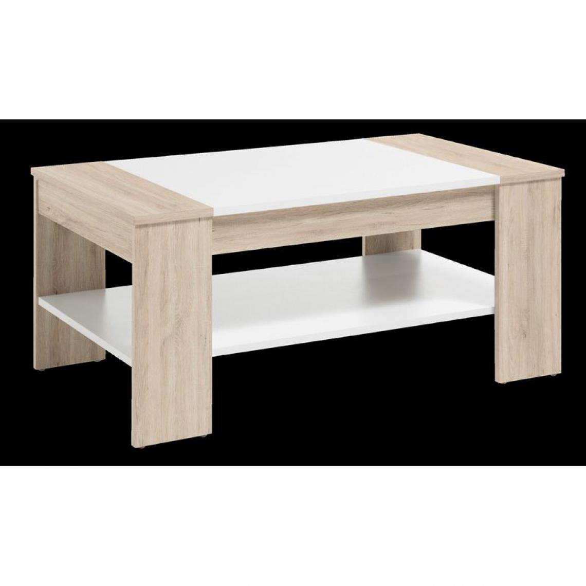 But - Table basse FINLAY Imitation chêne et blanc - Tables basses