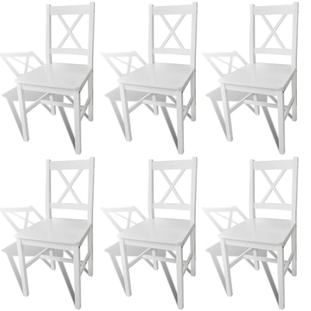 Vidaxl - Chaise de salle à manger 6 pcs Bois Blanc | Blanc - Chaises