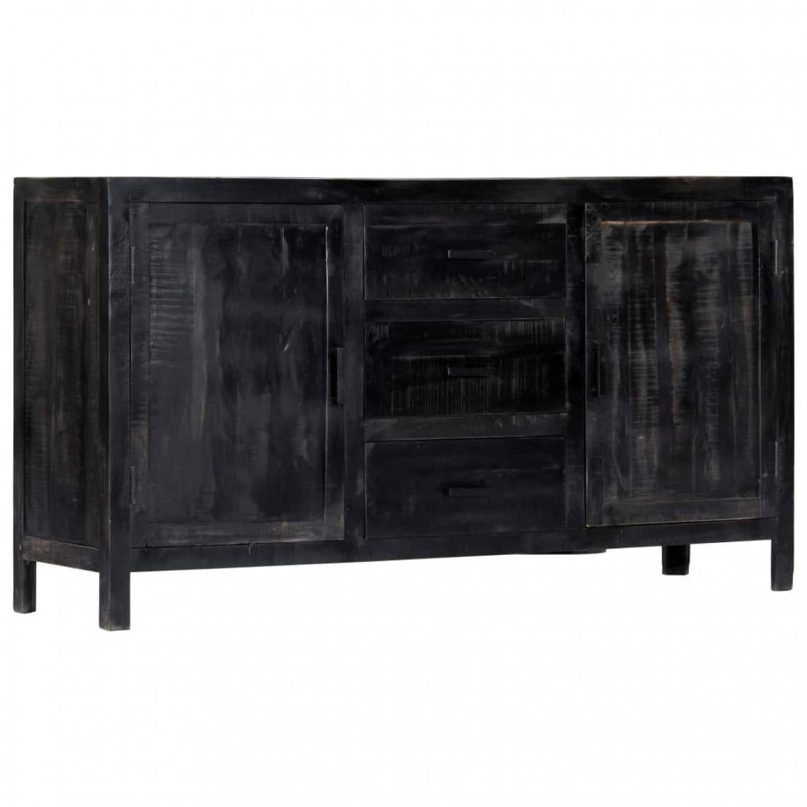 Helloshop26 - Buffet bahut armoire console meuble de rangement noir 147 cm bois de manguier massif 4402149 - Consoles