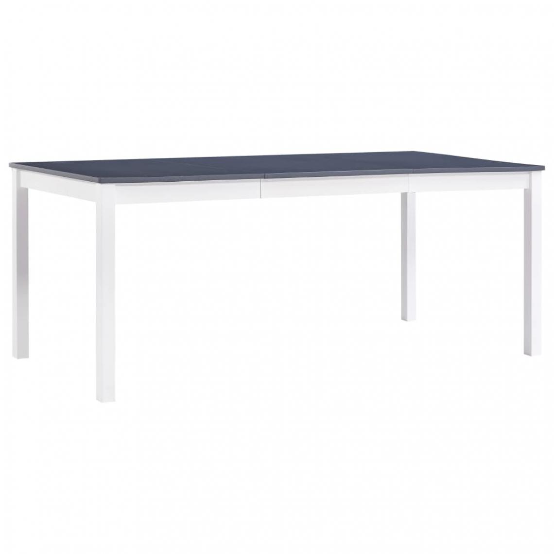 Chunhelife - Table de salle à manger Blanc et gris 180 x 90 x 73 cm Pin - Tables à manger