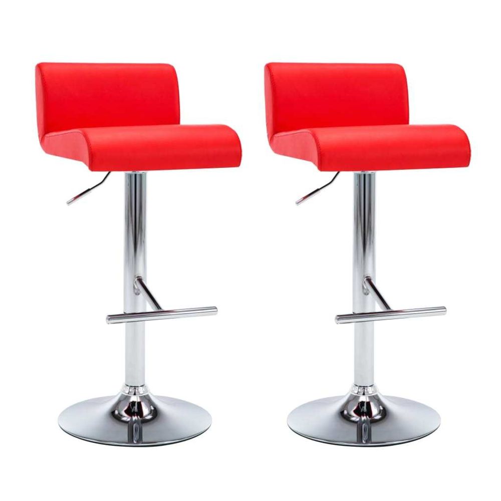 marque generique - Icaverne - Tabourets et chaises de bar serie Chaise de bar 2 pcs Similicuir Rouge - Chaises