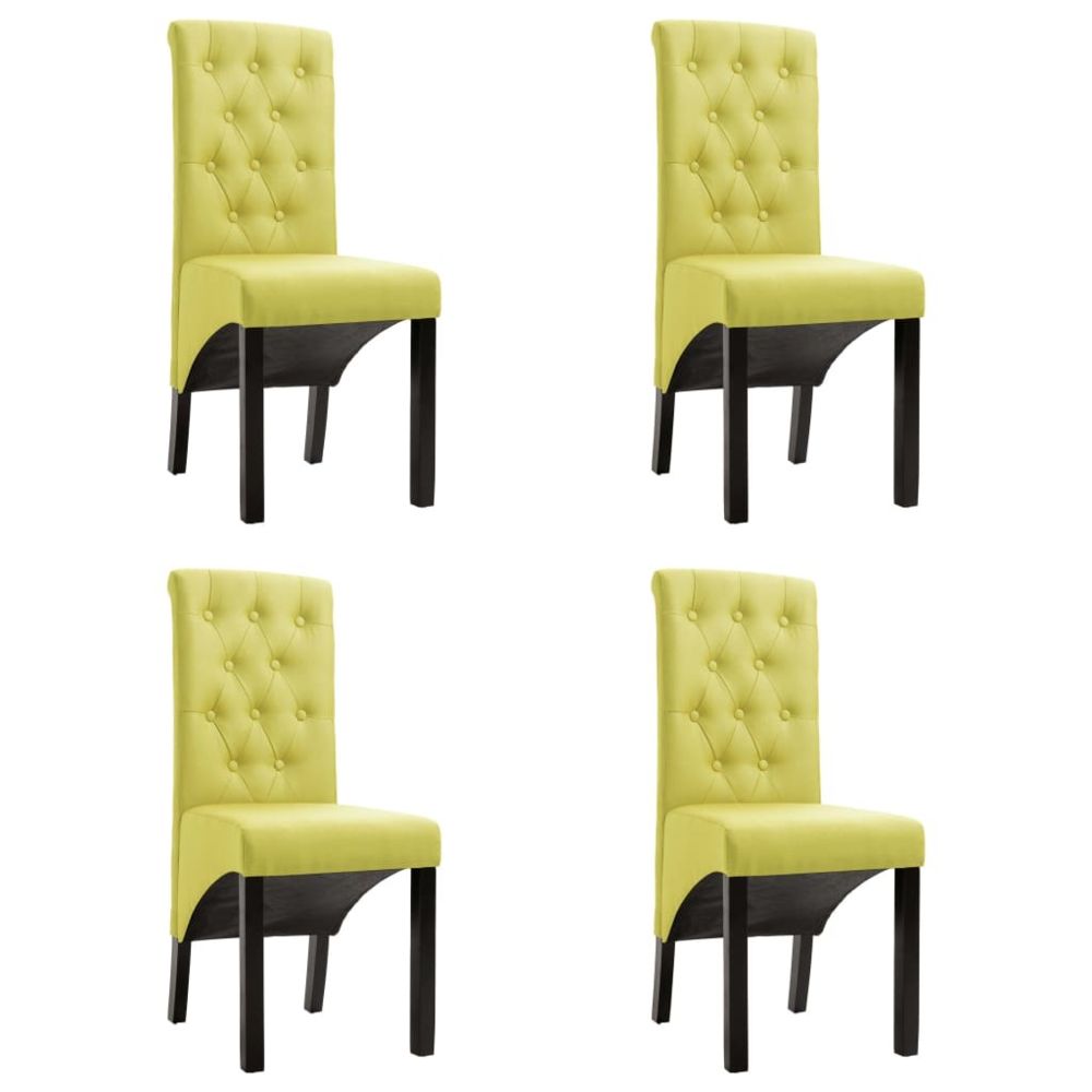 marque generique - Admirable Fauteuils et chaises categorie Bratislava Chaises de salle à manger 4 pcs Vert Tissu - Chaises