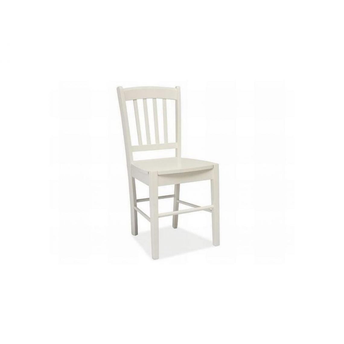 Hucoco - EDIU | Chaise en bois salle à manger salon cusine | Dimensions 85x40x36 cm | Style classique | Construction en bois - Blanc - Chaises