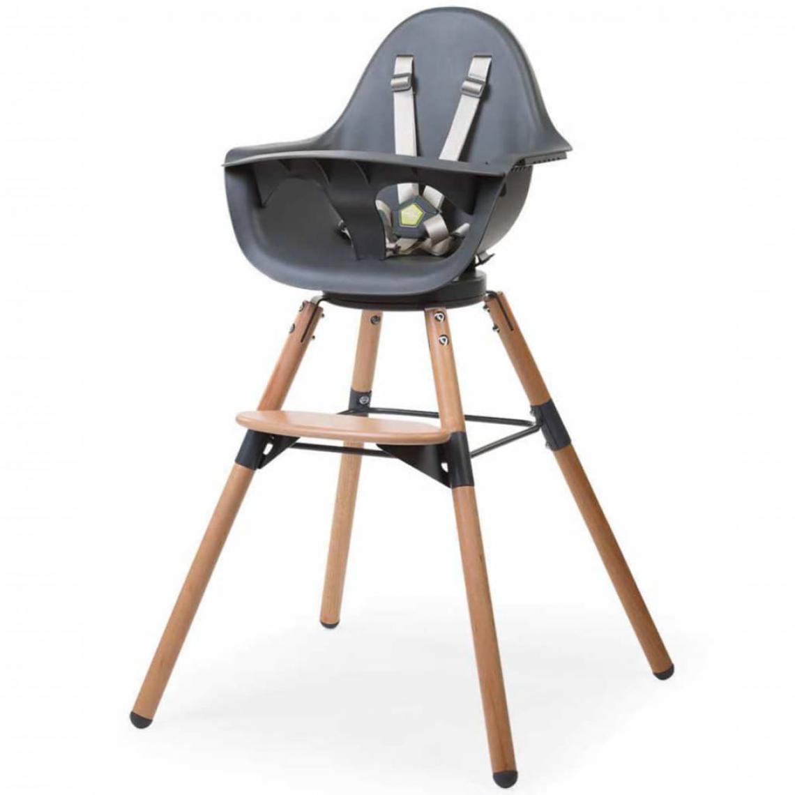 Childhome - CHILDHOME Chaise haute pour bébés Evolu One.80° Anthracite CHEVO180NA - Chaises