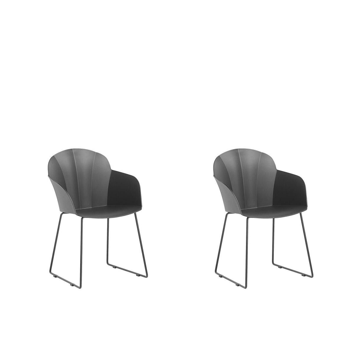 Beliani - Beliani Lot de 2 chaises de salle à manger noires SYLVA - - Chaises