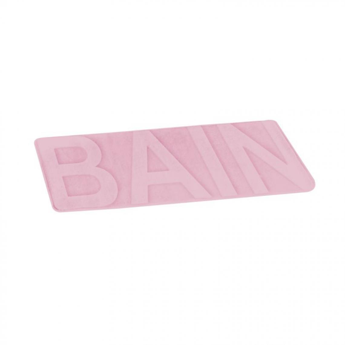 Paris Prix - Tapis de Bain Microfibre Relief 45x75cm Rose - Tapis