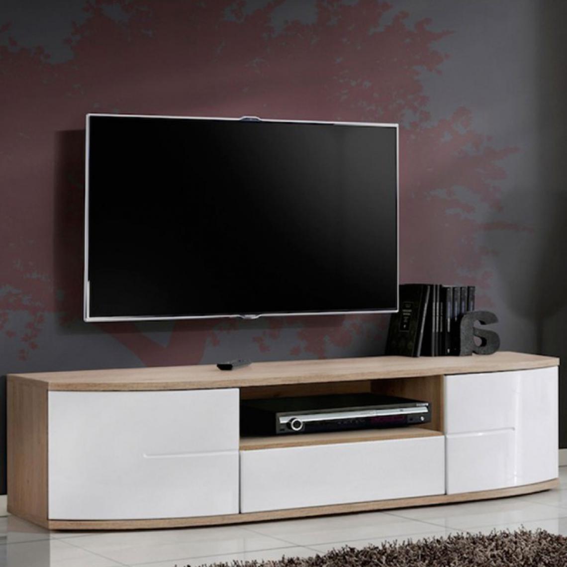 Ac-Deco - Meuble TV Design Ontario 150cm Blanc - Meubles TV, Hi-Fi
