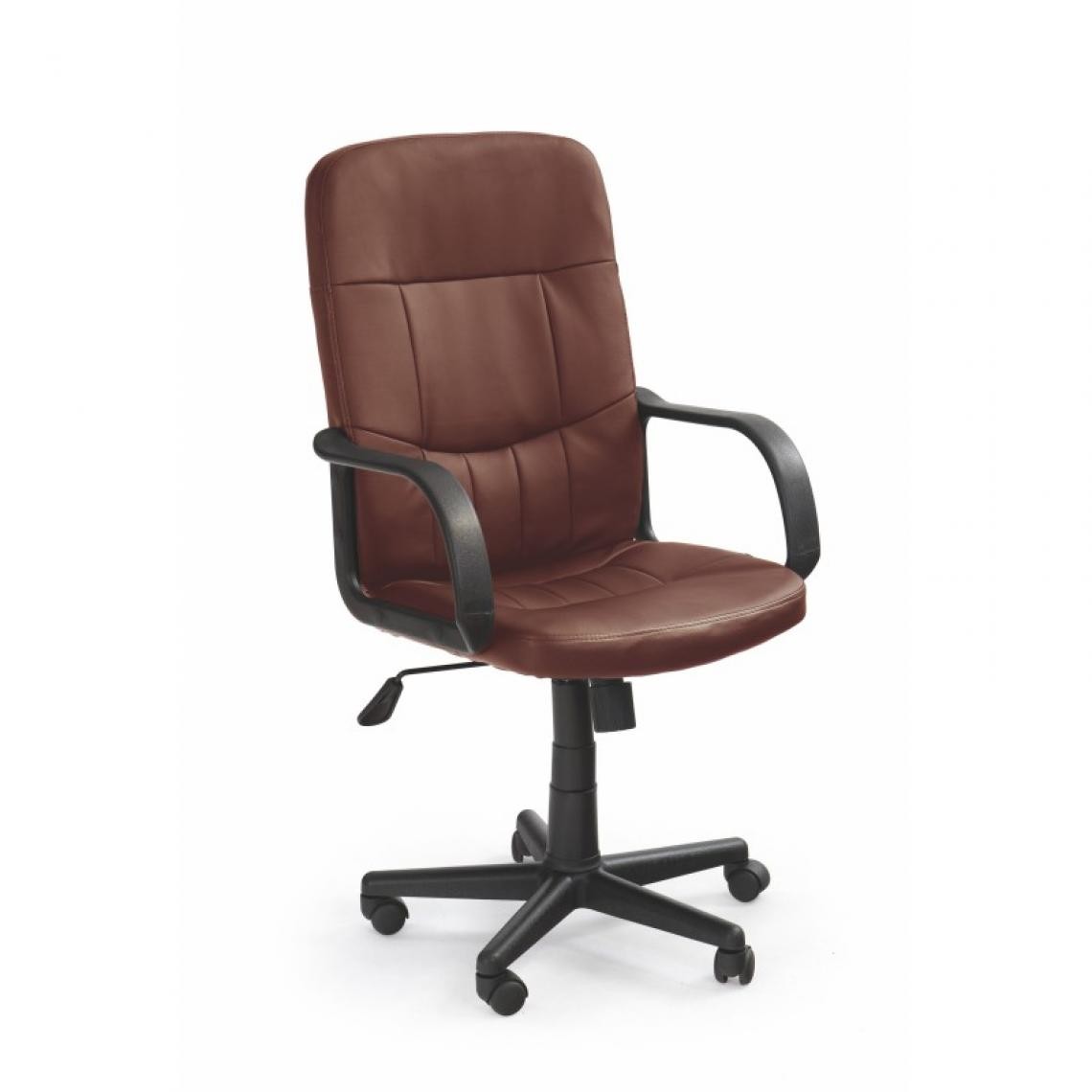 Carellia - Chaise de bureau DENZEL en cuir synthétique - Marron - Chaises
