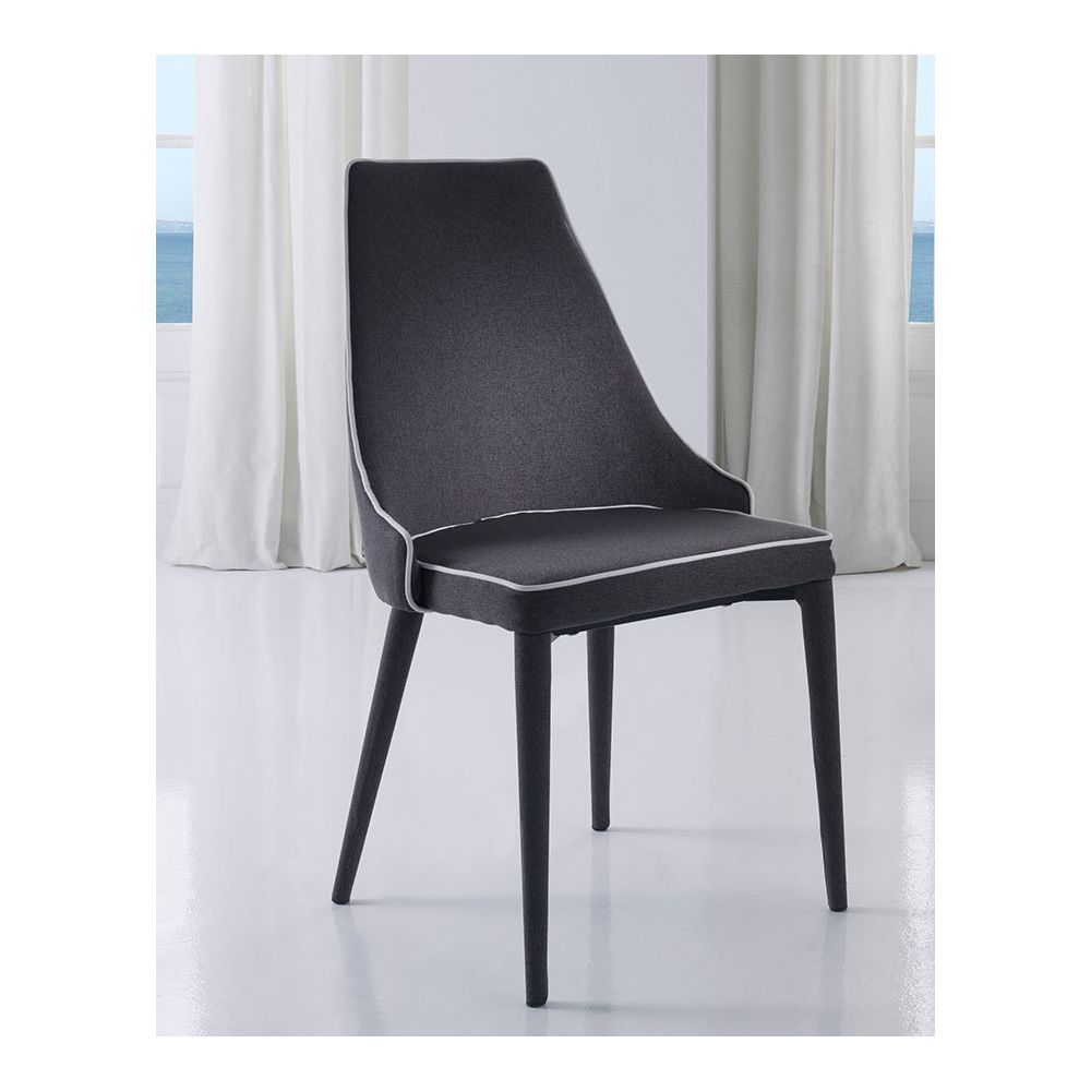 Happymobili - Chaise gris foncé en tissu WESTERLO (Lot de 2) - Chaises