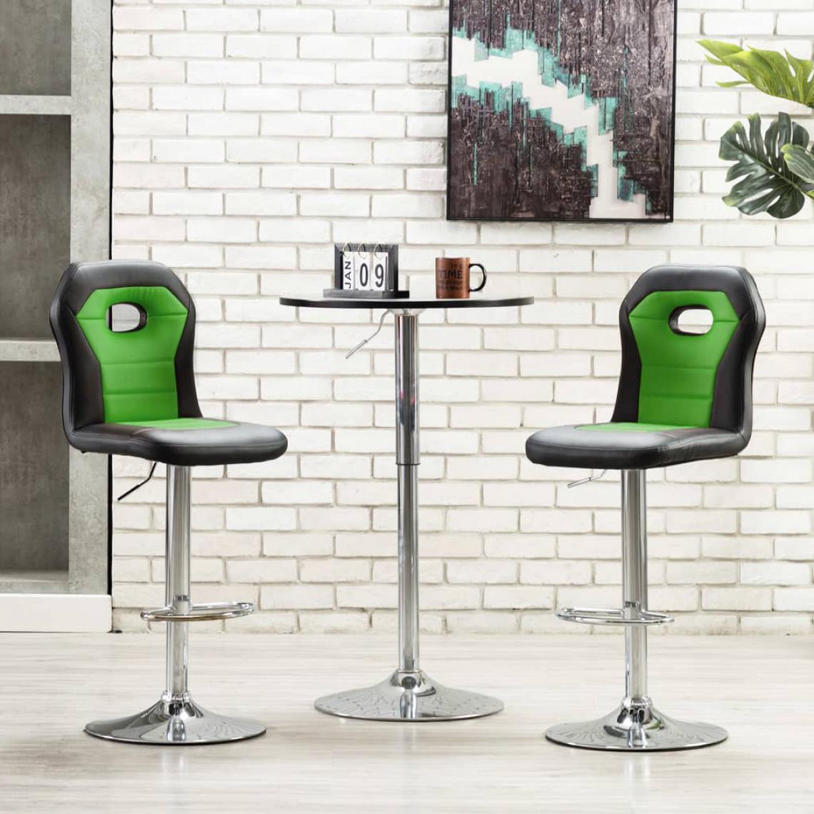 Icaverne - Superbe Fauteuils et chaises collection Jakarta Chaise de bar Vert Similicuir - Tabourets