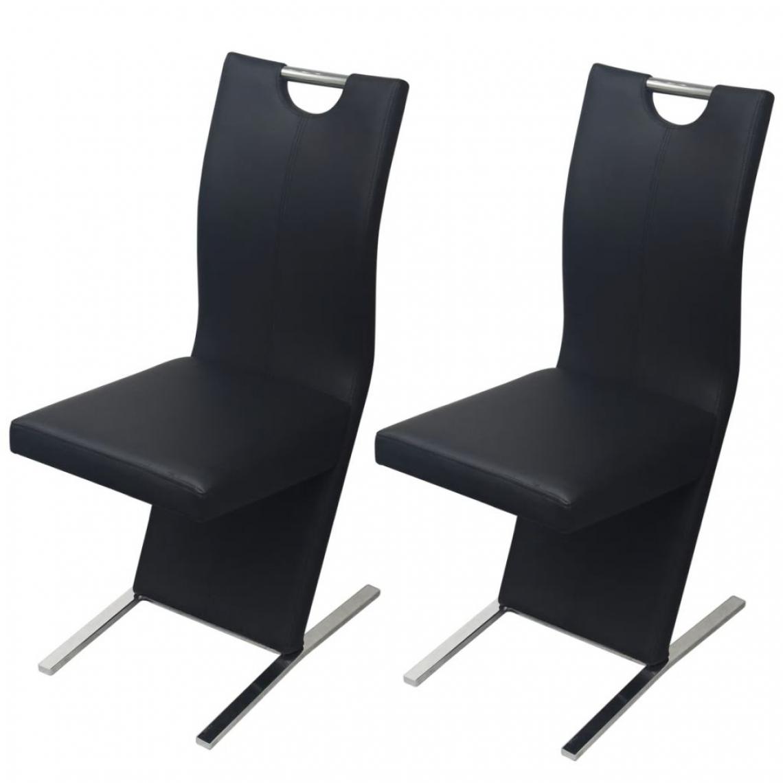 Uco - UCO Chaises de salle à manger 2 pcs Noir Similicuir - Chaises