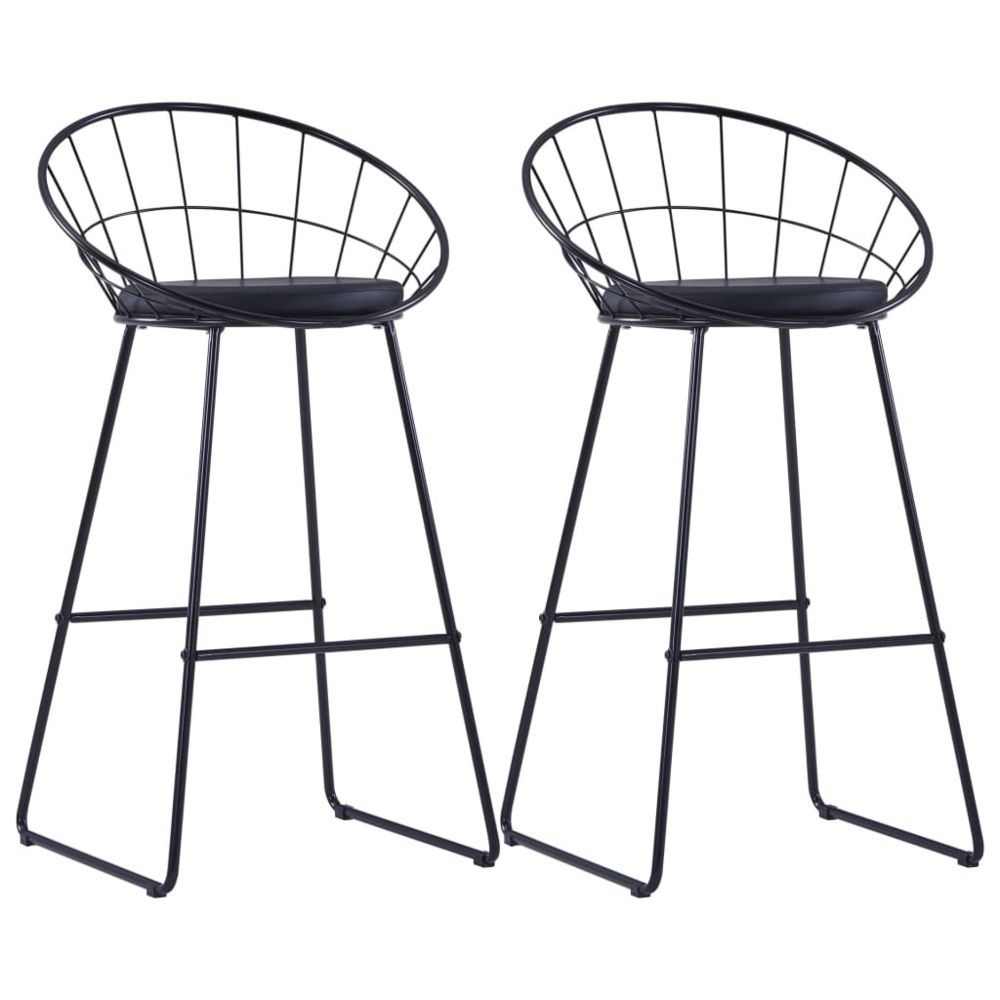marque generique - Superbe Fauteuils et chaises serie Mascate Chaises de bar 2 pcs Noir Similicuir - Tabourets
