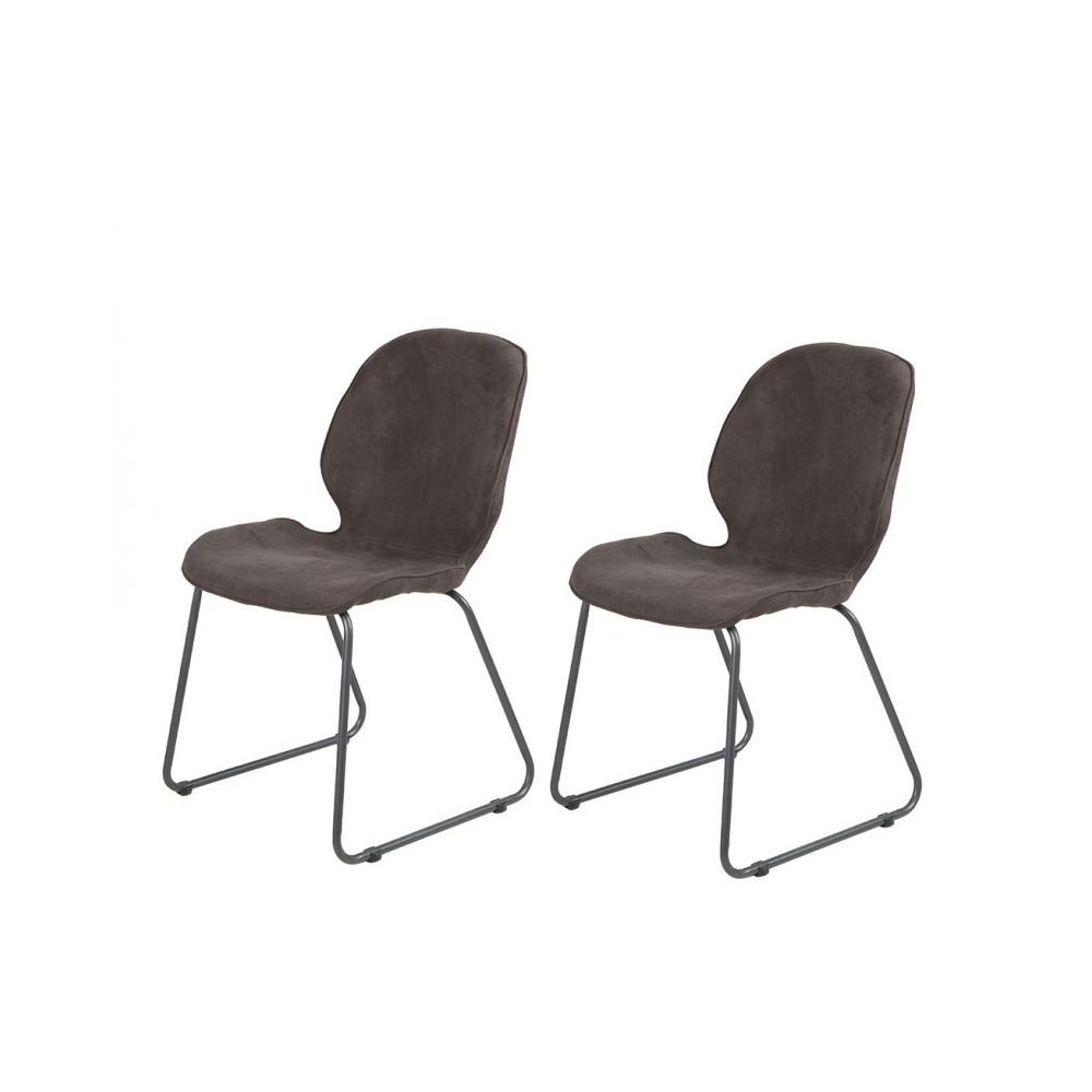 Meubletmoi - Lot de 2 chaises brun marron, suédine - PANAMA - Chaises