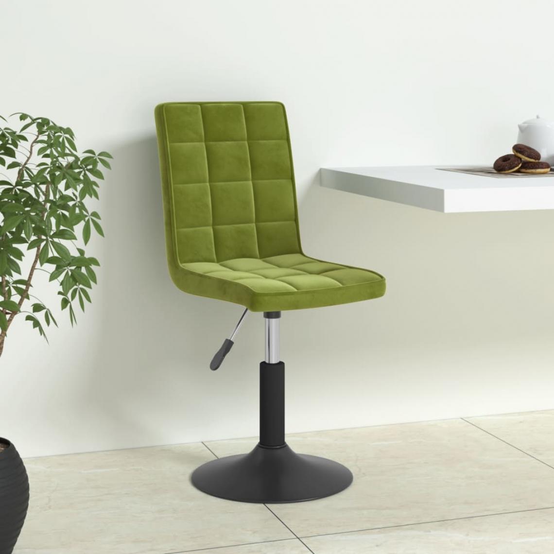 Vidaxl - vidaXL Chaise pivotante de salle à manger Vert clair Velours - Chaises
