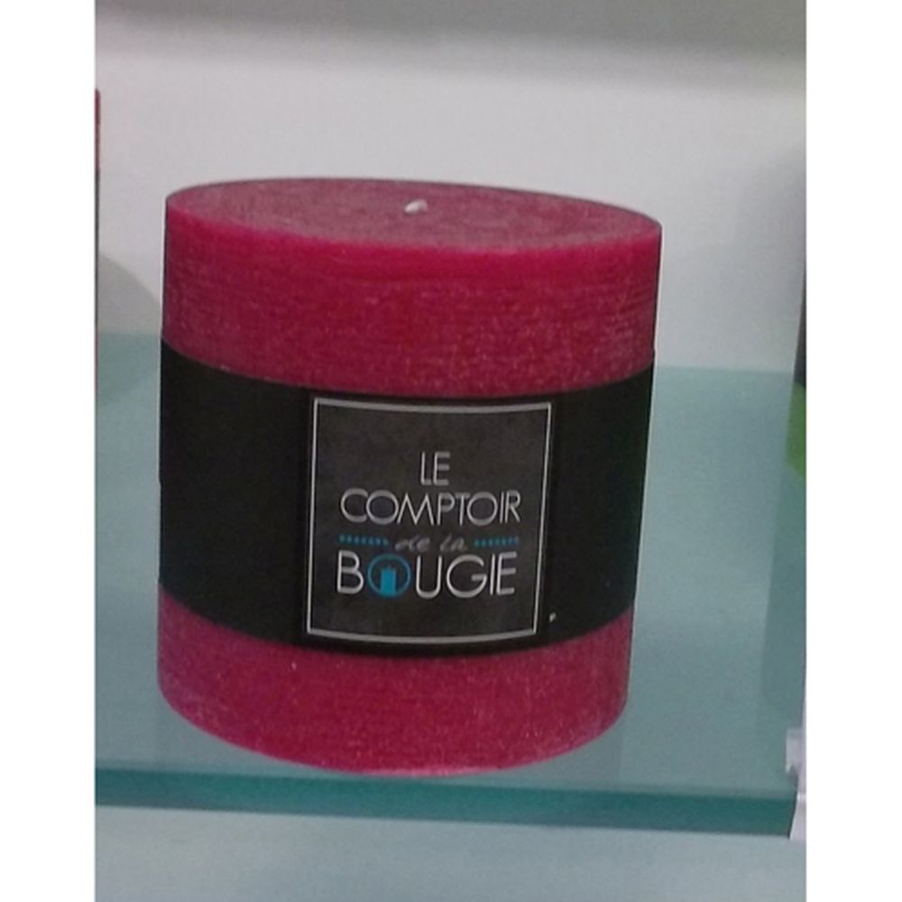Comptoir Des Bougies - Bougie ronde Rustic - Diam. 10 cm - Fuchsia - Bougies