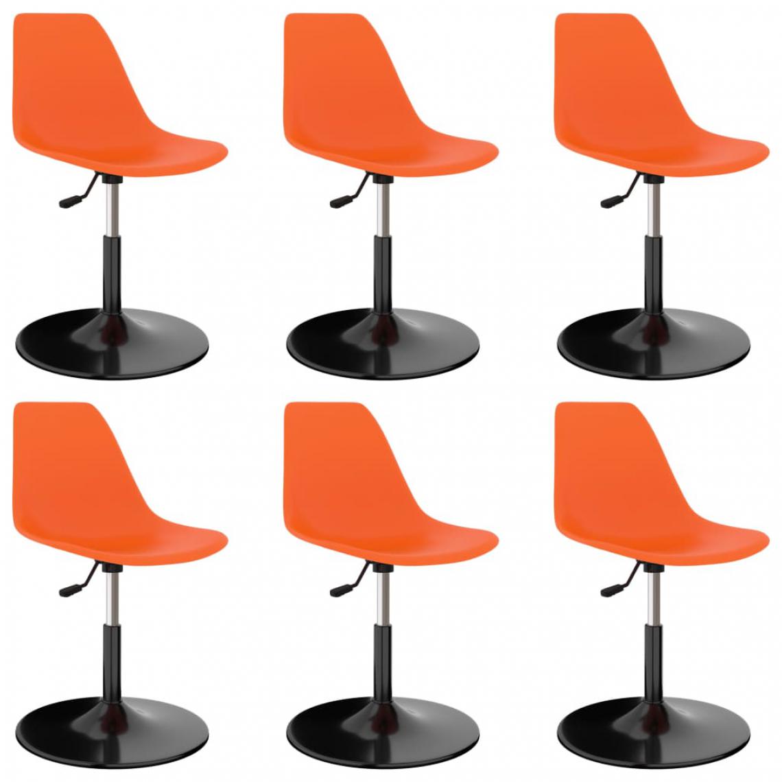 Icaverne - Stylé Fauteuils et chaises collection Kingstown Chaises de salle à manger pivotantes 6 pcs Orange PP - Chaises