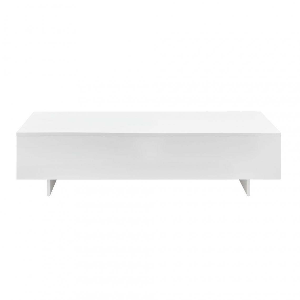 Helloshop26 - Table basse de salon panneau de particules mélaminé 115 cm blanc brillant 03_0006137 - Tables basses