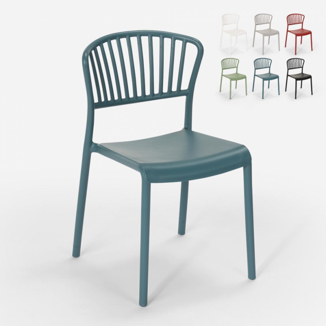 Ahd Amazing Home Design - Chaise design moderne en polypropylène pour cuisine extérieure bar restaurant Vivienne, Couleur: Bleu - Chaises