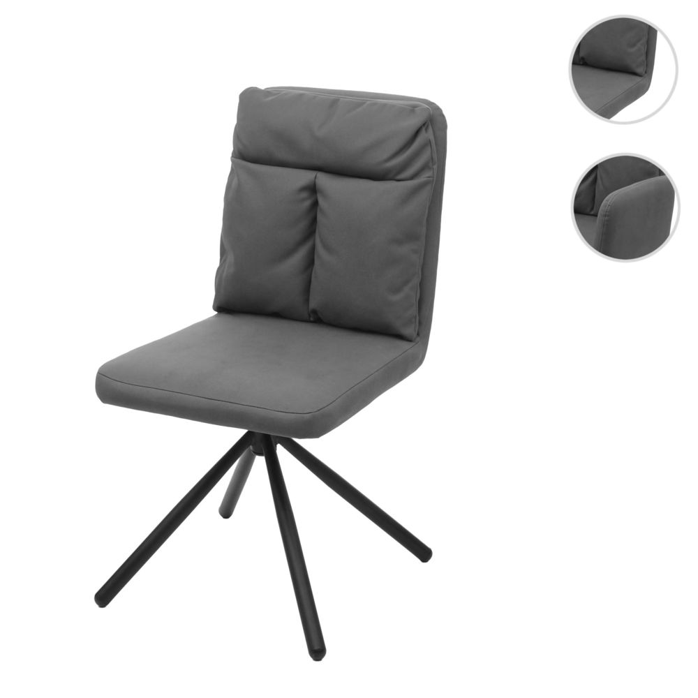 Mendler - Chaise de salle à manger HWC-G58, chaise de cuisine, pivotante, auto-position, tissu ~ gris - Chaises