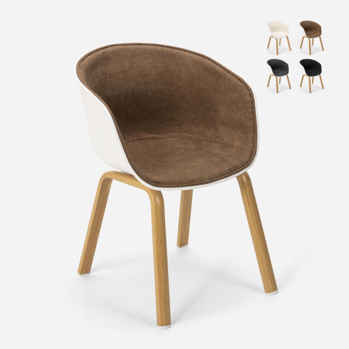 Ahd Amazing Home Design - Chaise design scandinave avec métal effet bois pour bar cuisines Bush, Couleur: Marron - Chaises