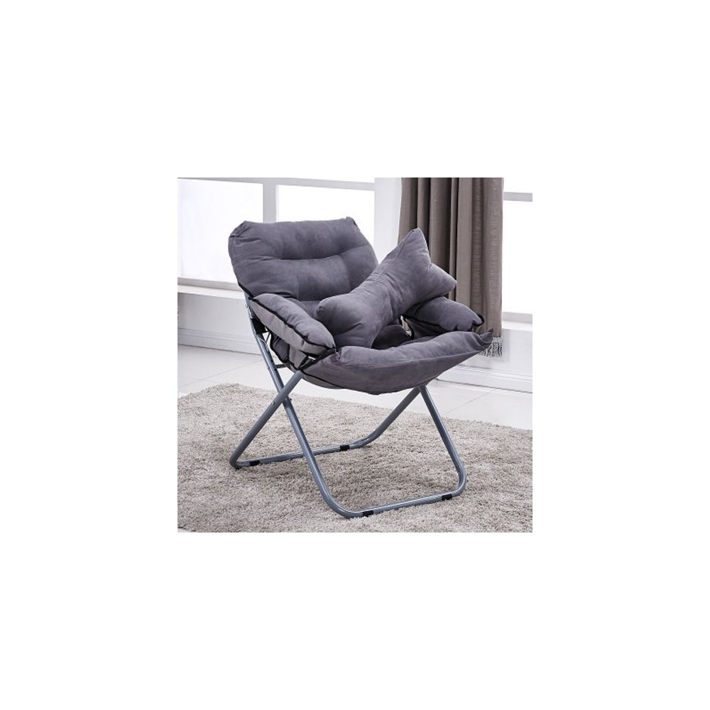 Wewoo - Salon créatif pliant paresseux canapé chaise simple longue tatami avec oreiller gris - Chaises