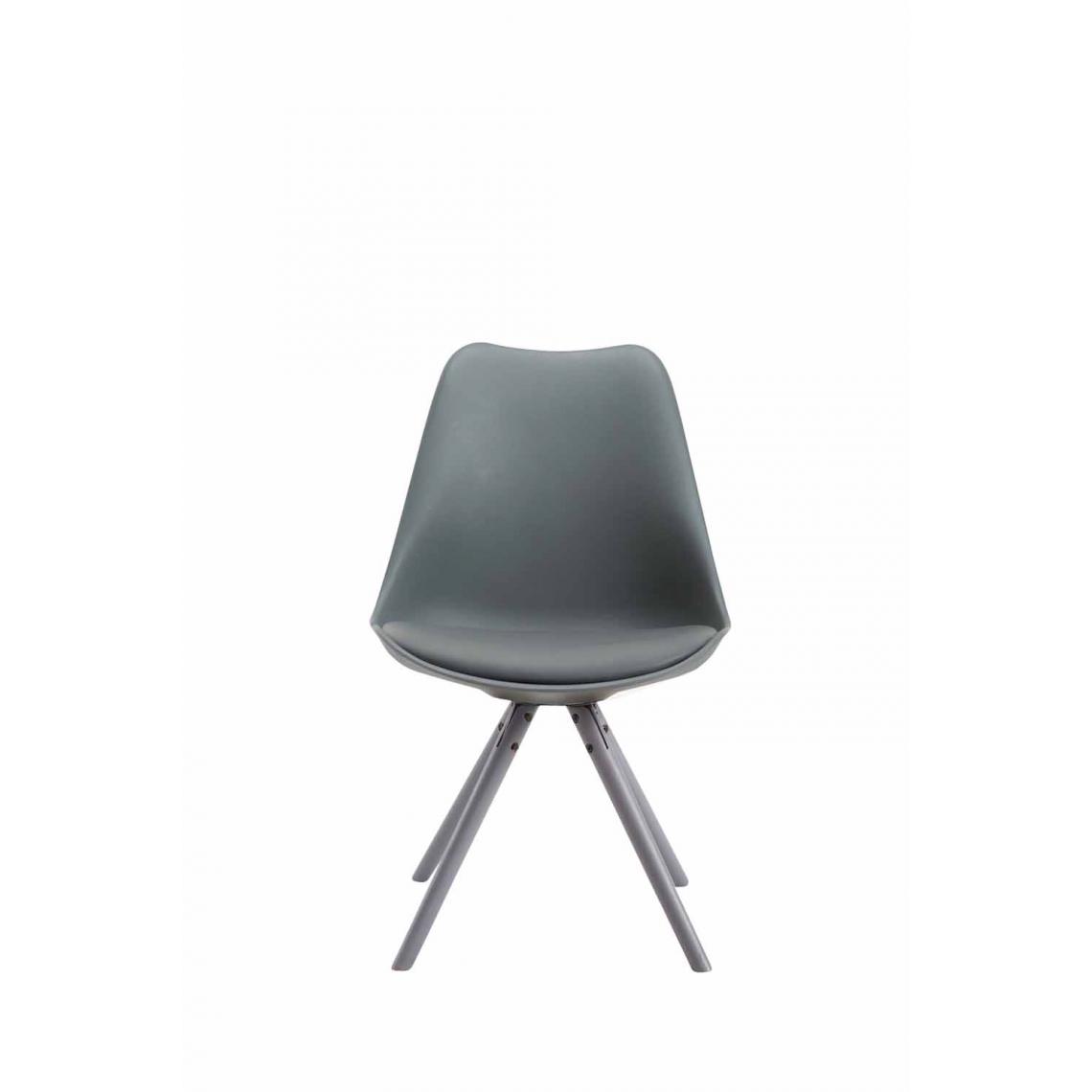 Icaverne - Magnifique Chaise visiteur gamme Katmandou cuir synthétique rond gris couleur gris - Chaises