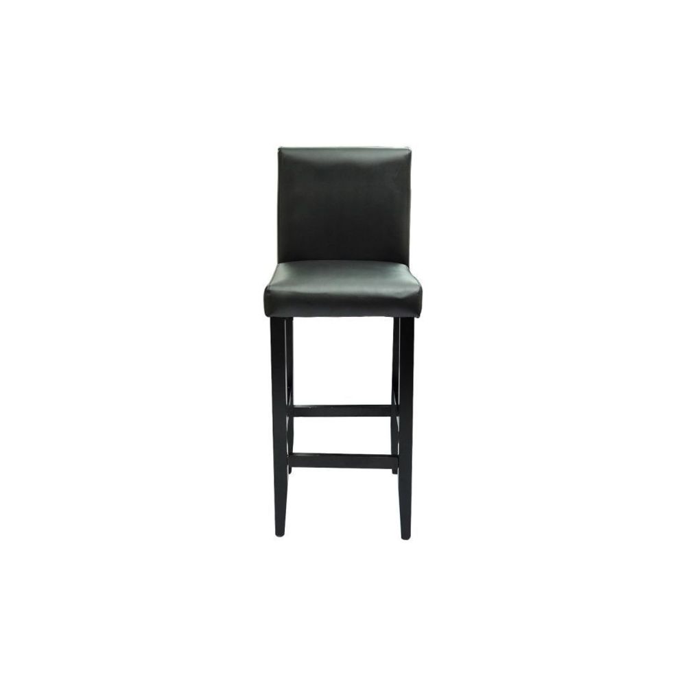 Helloshop26 - Lot de 6 tabourets de bar design chaise siège cuir artificiel noir 1202072 - Tabourets