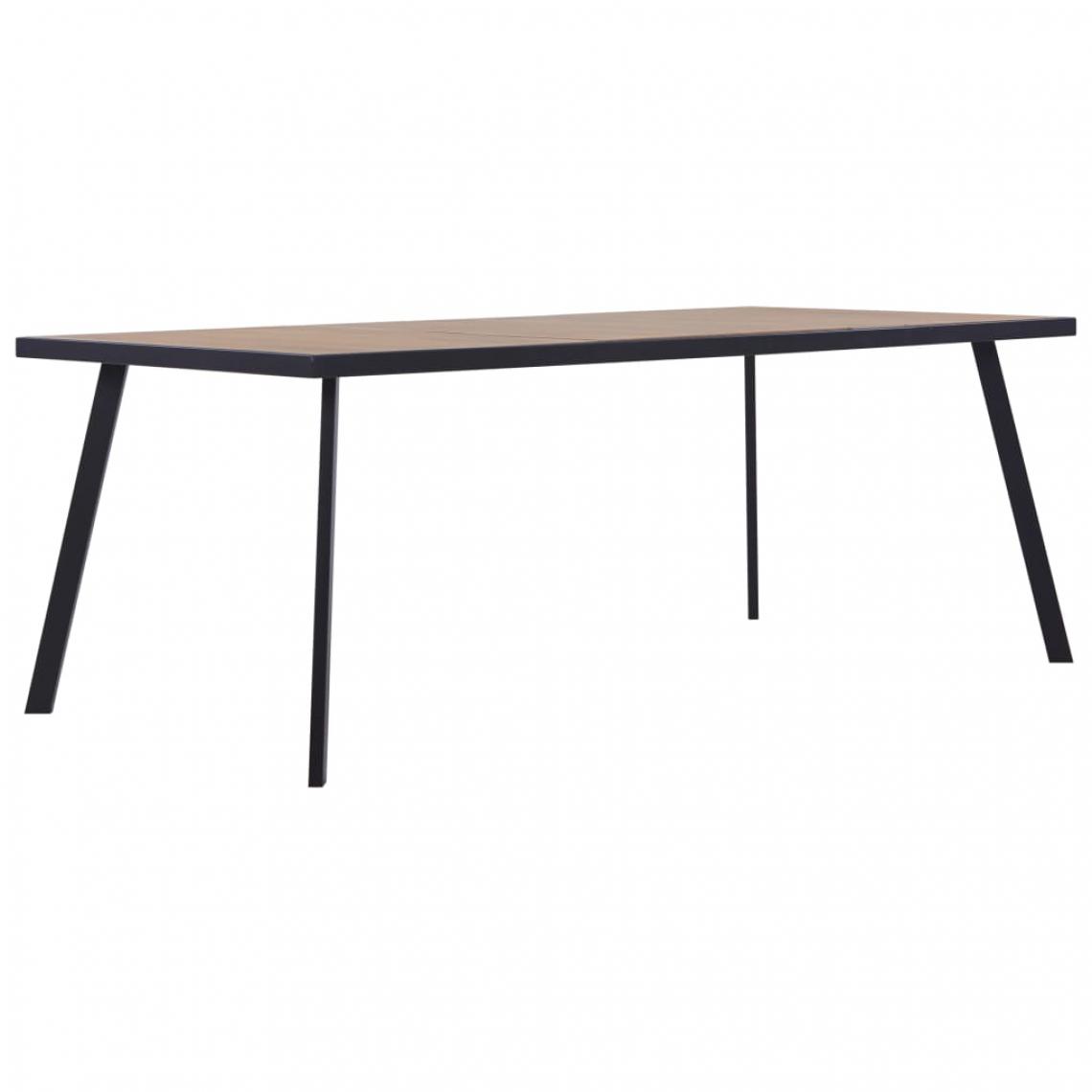 Chunhelife - Table de salle à manger Bois clair et noir 180x90x75 cm MDF - Tables à manger