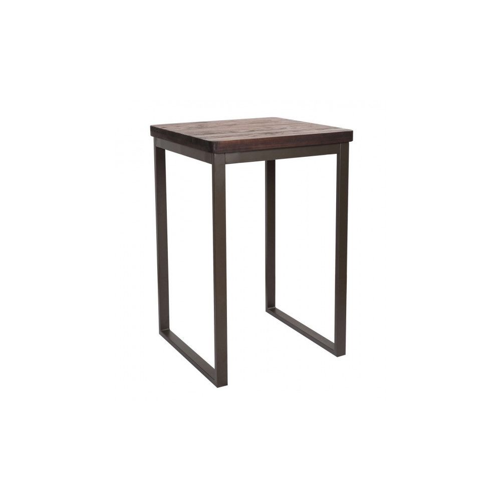 Mathi Design - NEVADA - Mange debout 70 cm acier/bois massif foncé - Tables à manger