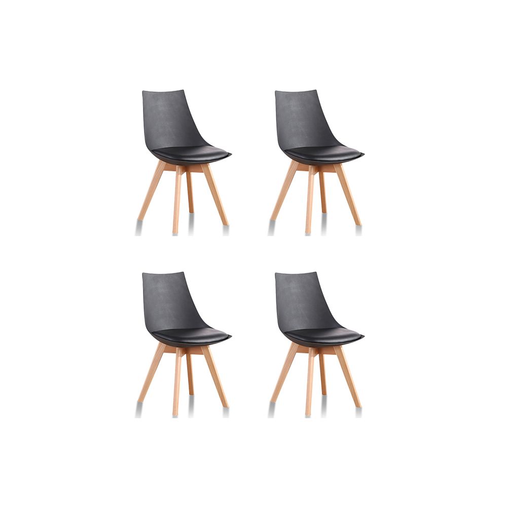 Designetsamaison - Lot de 4 chaises scandinaves noires - Prague - Chaises