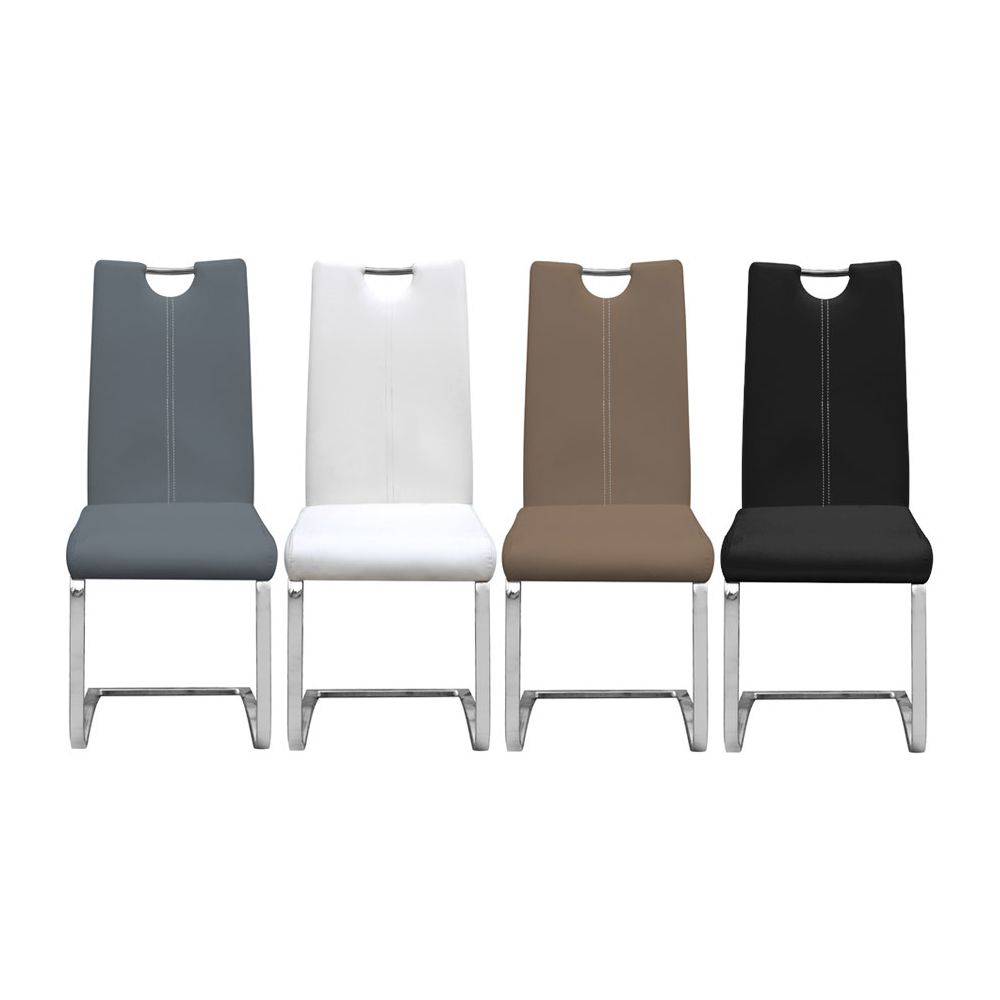 Happymobili - Chaise design métal et PU ERINA (lot de 2) - Chaises