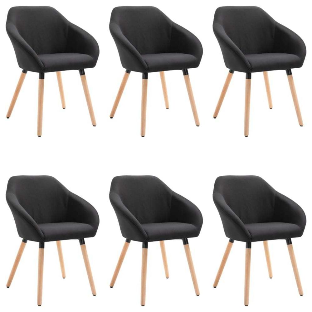 marque generique - Icaverne - Chaises de cuisine & de salle à manger ensemble Chaises de salle à manger 6 pcs Noir Tissu - Chaises