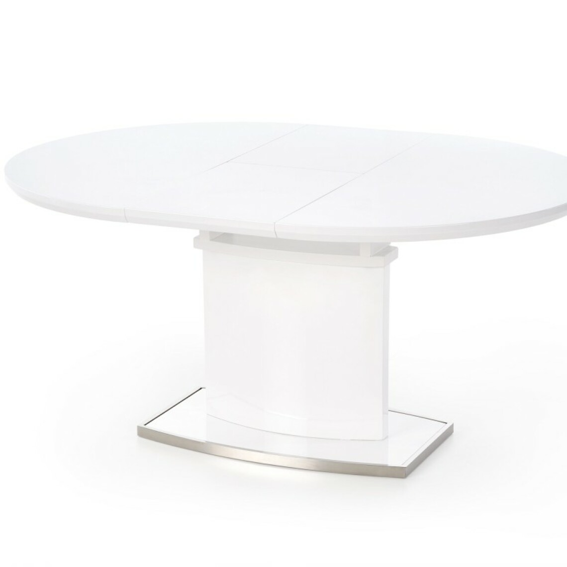 Carellia - Table à manger extensible 120-160 cm x 120 cm x 76 cm - Blanc - Tables à manger