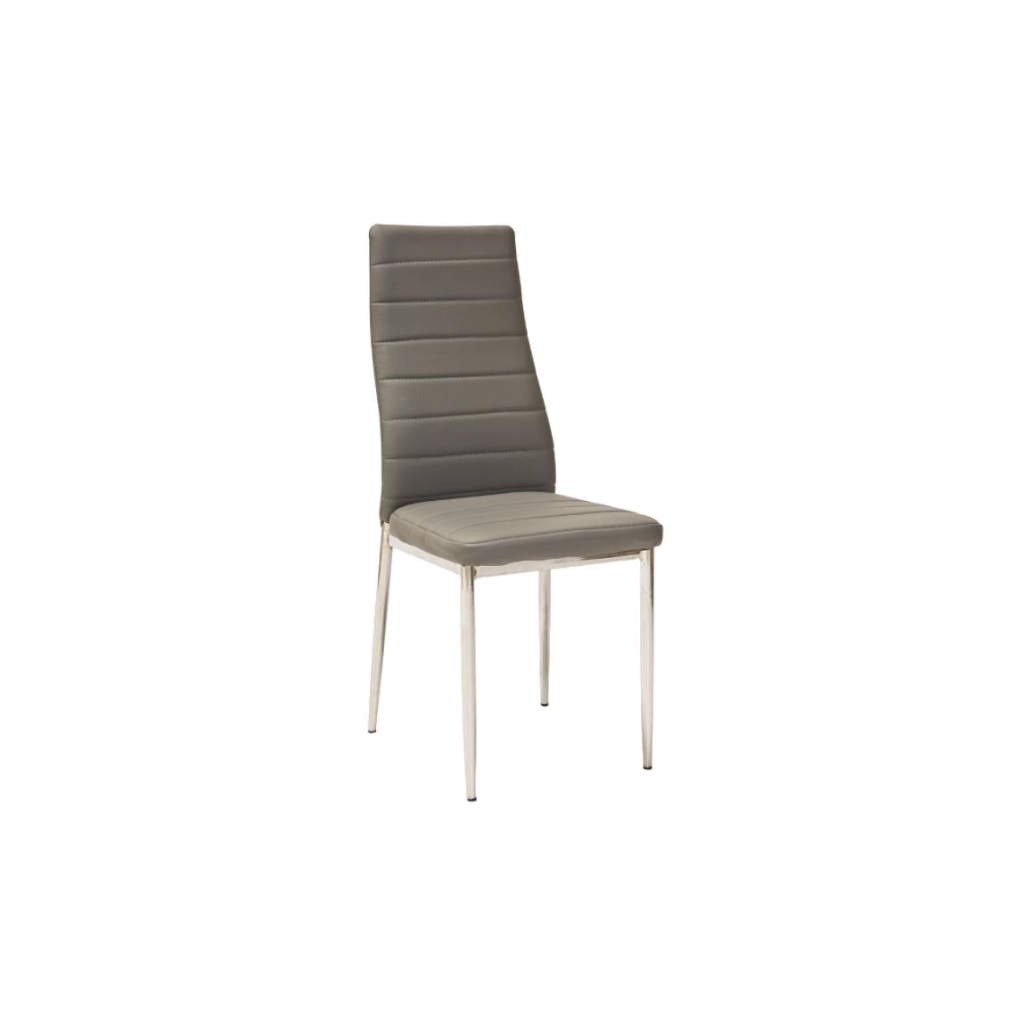 Ac-Deco - Chaise moderne - H261 - 40 x 38 x 96 cm - Cadre chromé - Gris - Chaises