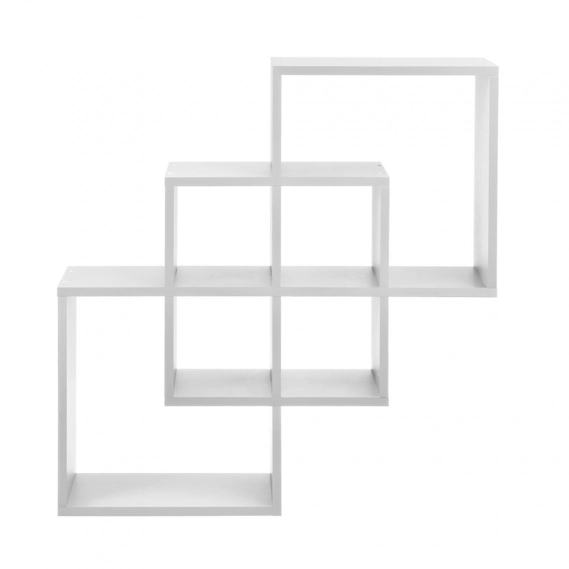 En.Casa - [en.casa] Étagère murale blanc mat design rétro model 14 - Etagères