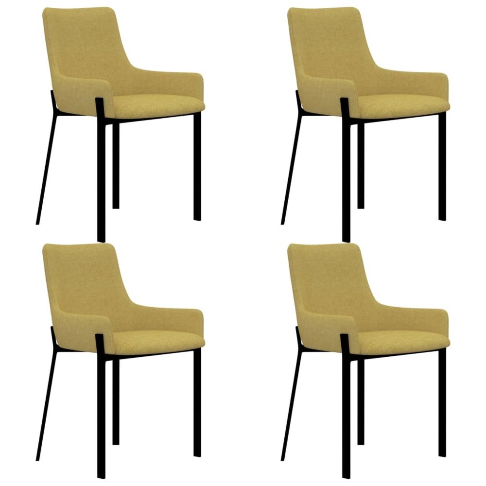 marque generique - Distingué Fauteuils et chaises categorie Alofi Chaises de salle à manger 4 pcs Jaune Tissu - Chaises