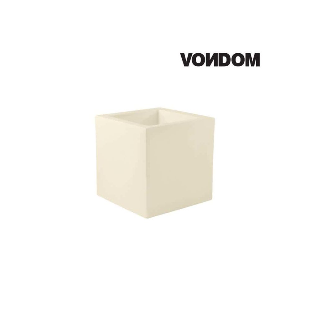 Vondom - Pot VONDOM Modèle Cubo - Ecru mat - 30cm - Plantes et fleurs artificielles