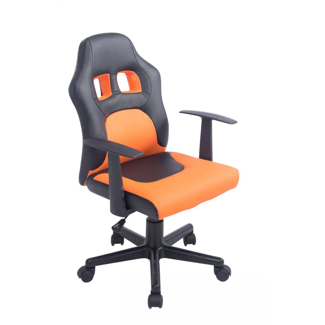 Icaverne - Admirable Chaise de bureau enfant collection Vaduz couleur noir / orange - Chaises