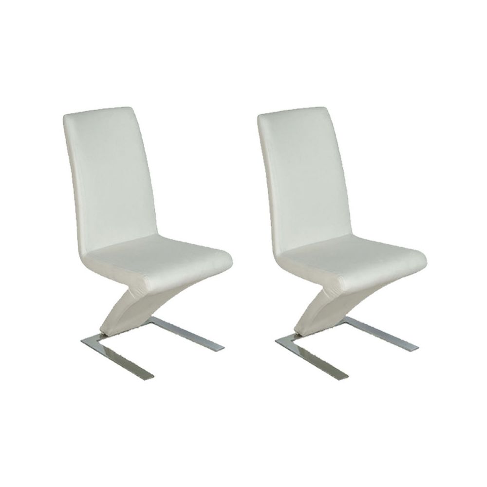 Nouvomeuble - Chaise design blanche ELODIE (lot de 2) - Chaises