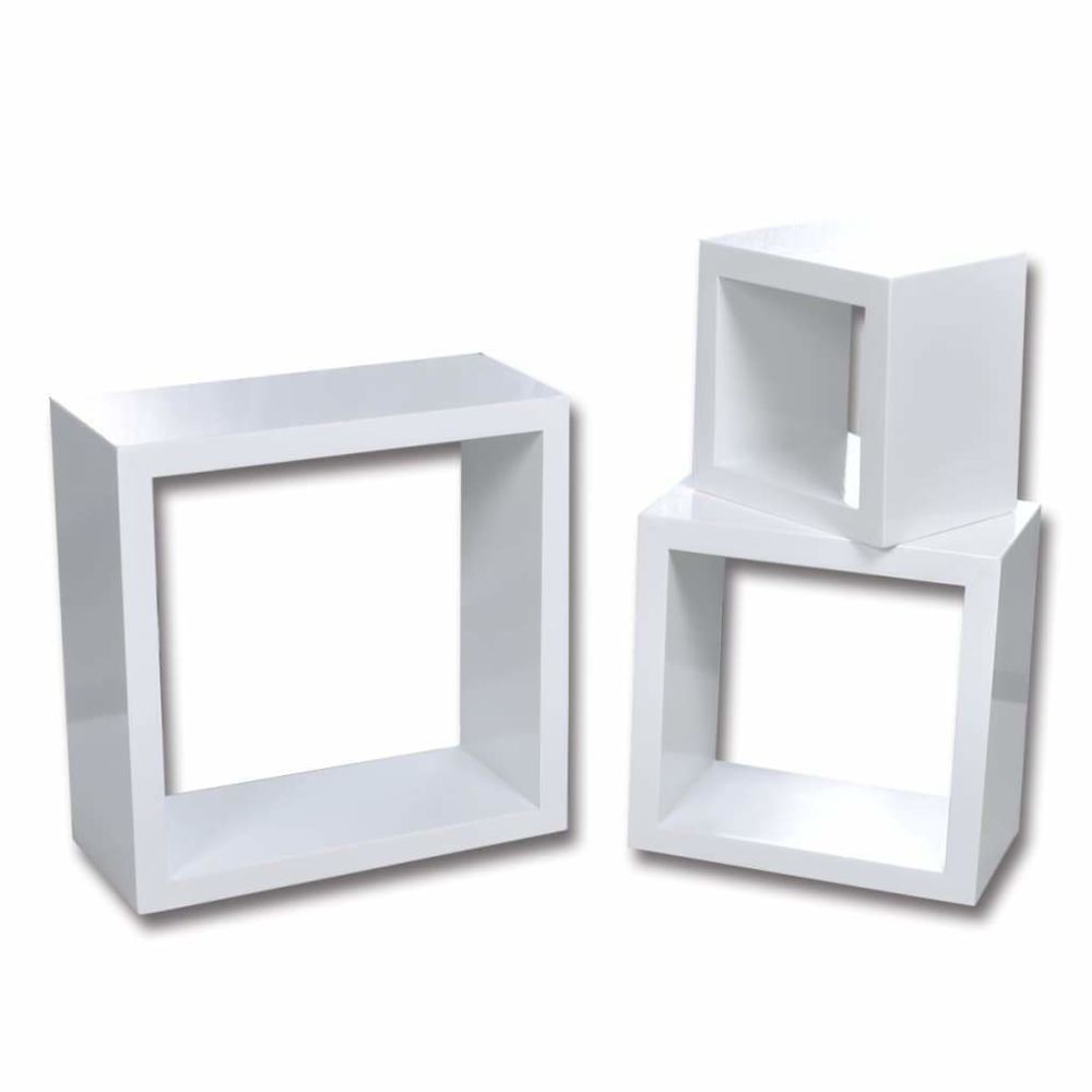 Helloshop26 - Étagère armoire meuble design murales sous forme de cube 6 pcs blanc 2702238/2 - Etagères