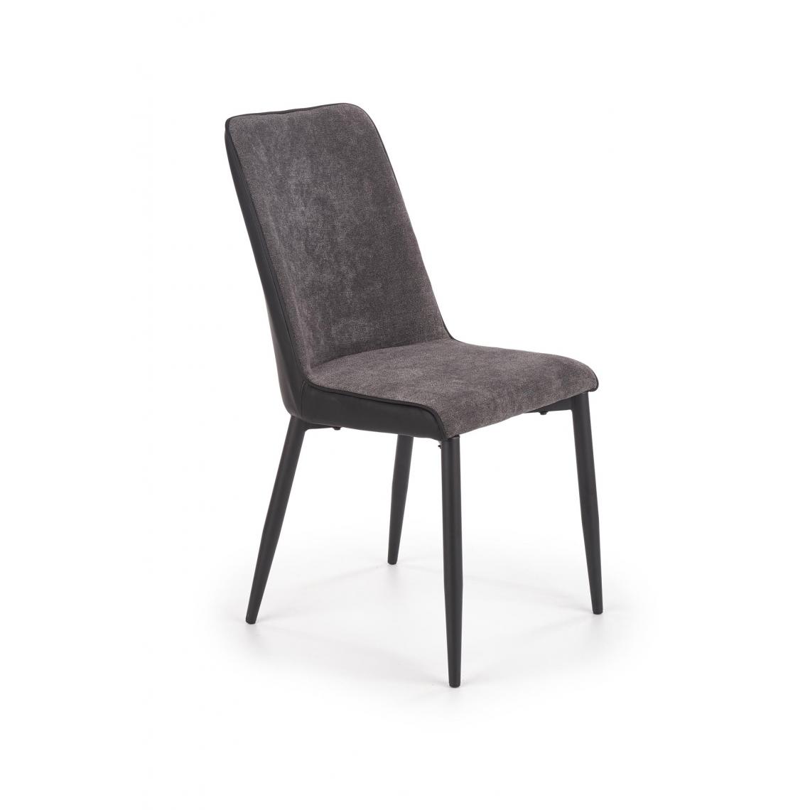Hucoco - IDALIA - Chaise rembourrée style moderne salon/chambre - 92x58x45 - Pieds en acier - Meuble de salle à manger - Gris - Chaises