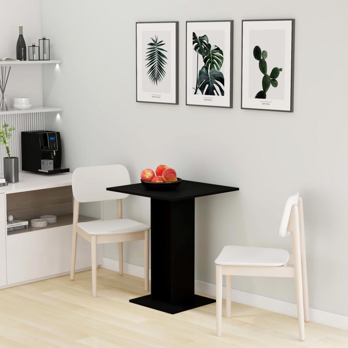 Chunhelife - Table de bistro Noir 60x60x75 cm Aggloméré - Tables à manger