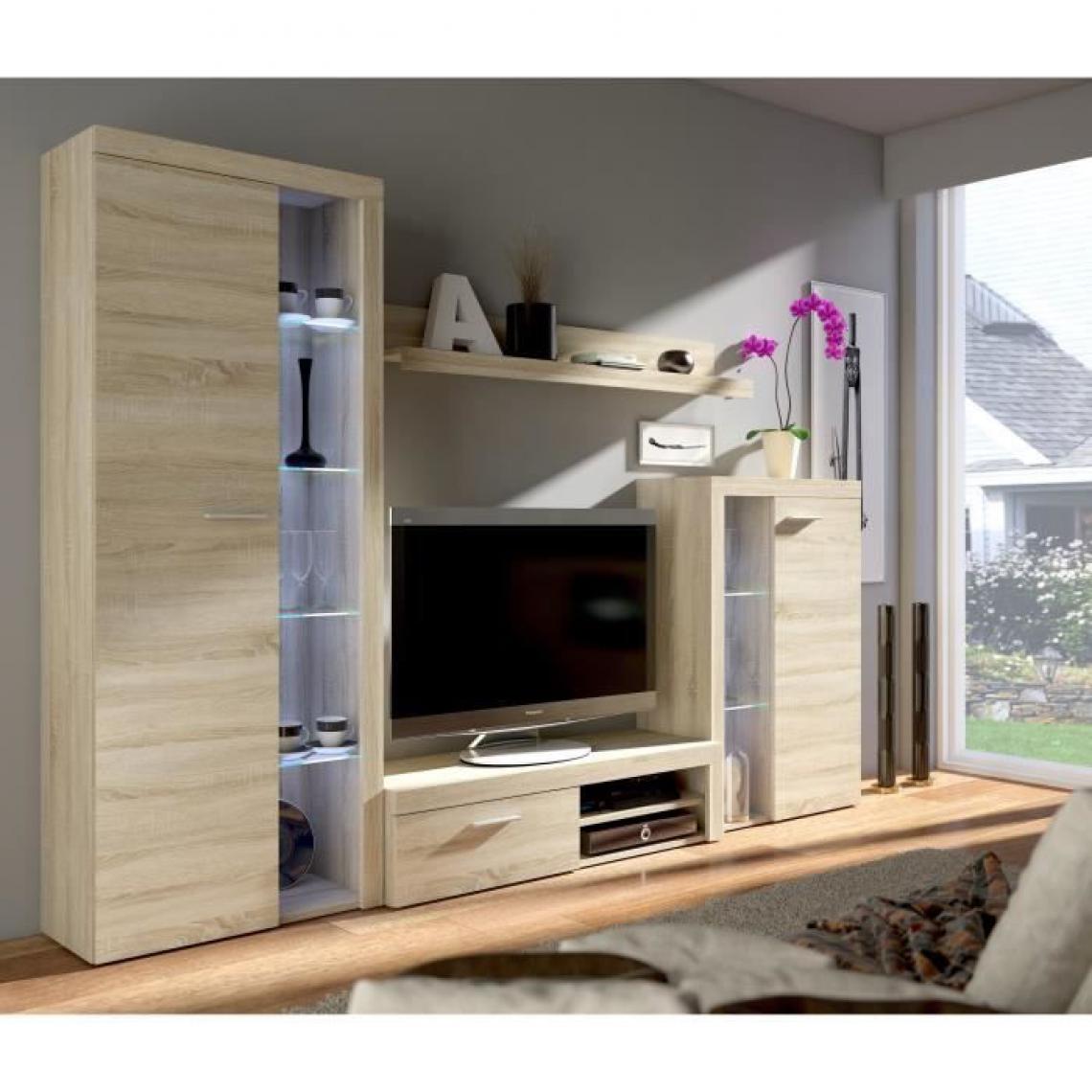 Cstore - CSTORE - meuble tv - contemporain - décor chêne sonoma - l 120 cm - rumba - Meubles TV, Hi-Fi