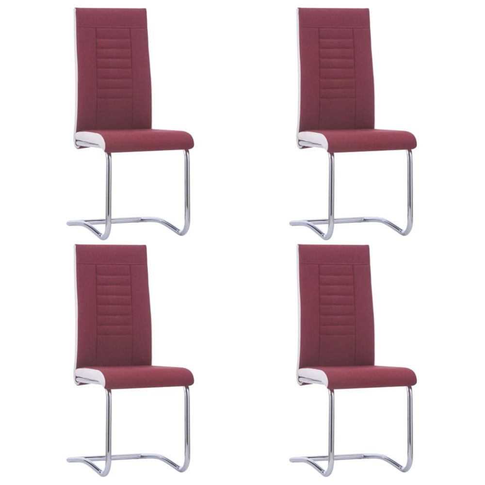 Uco - UCO Chaises de salle à manger 4 pcs Rouge bordeaux Tissu - Chaises