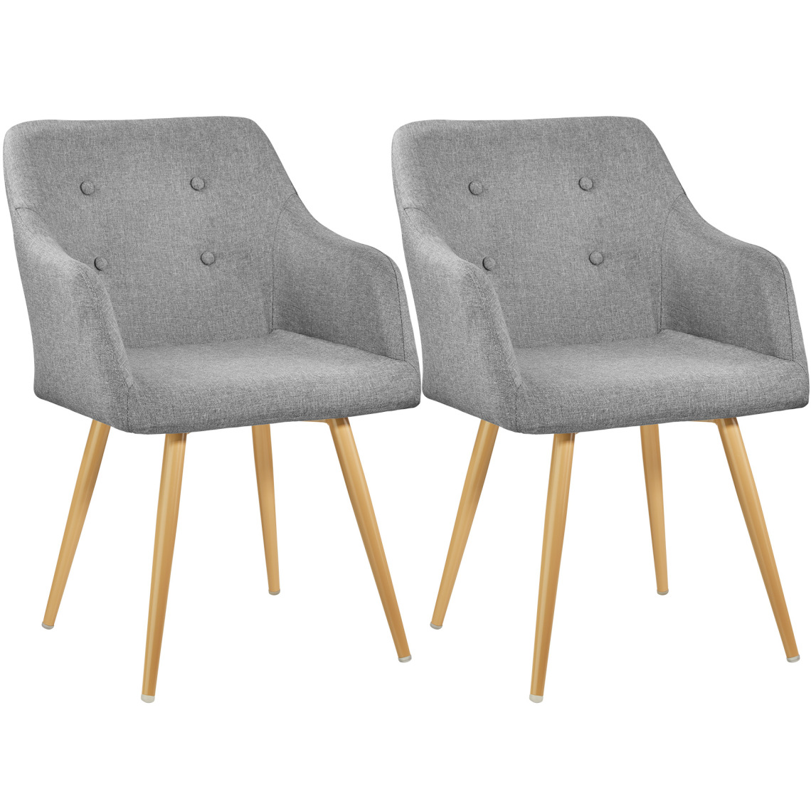 Tectake - 2 Chaises style scandinave TANJA - gris - Chaises