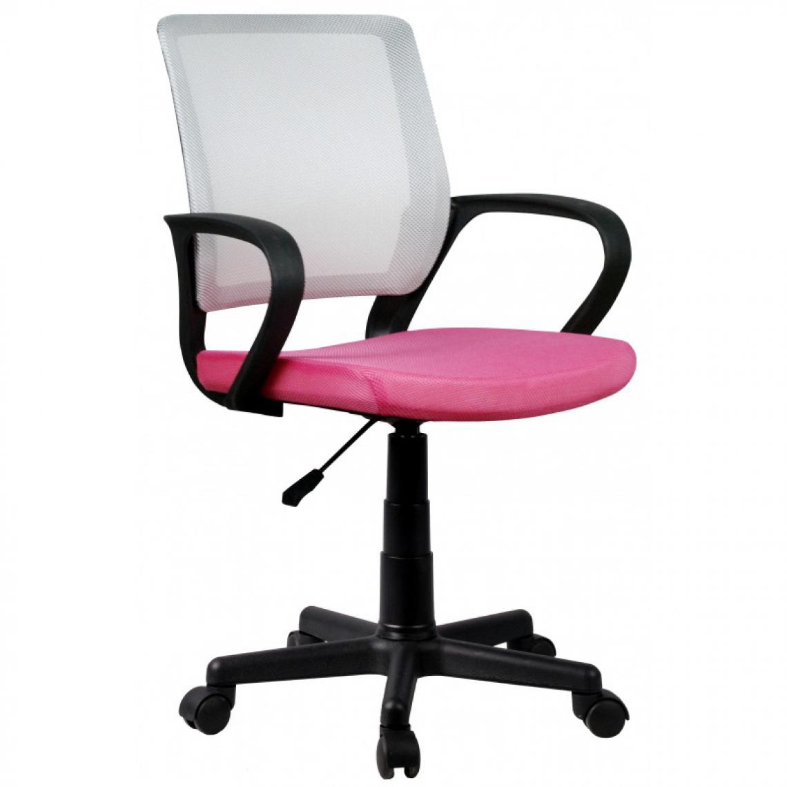 Hucoco - NOLIA | Chaise de bureau moderne pour enfant | Hauteur réglable 81-93 cm | Dossier ergonomique en maille micro - Rose - Chaises