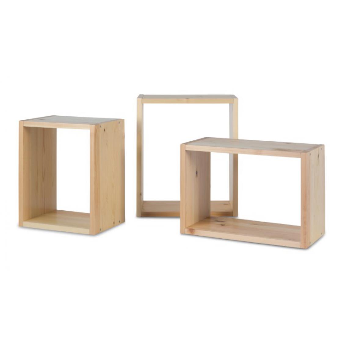 Homestyle4U - Set de 3 tablettes suspendues en bois Naturel - Etagères