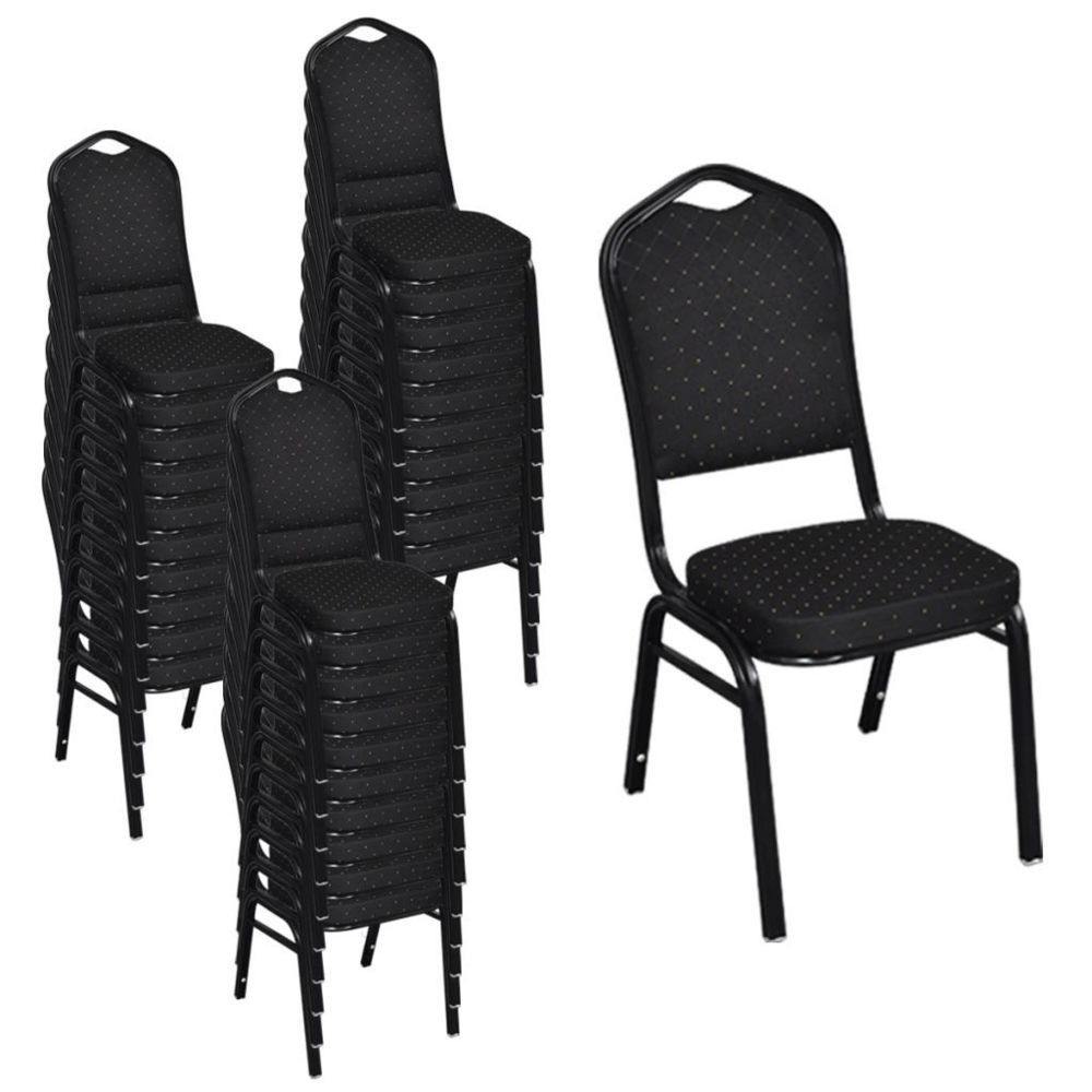 Vidaxl - Chaise de salle à manger 30 pcs Empilable Tissu Noir | Noir - Chaises